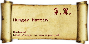 Hunger Martin névjegykártya