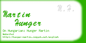 martin hunger business card